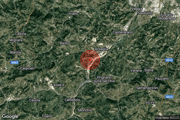 Terremoto 11:39:52 M2.0 epicentro “4 km NW Prignano sulla Secchia (MO)” Terremoto 11:39:52 M2.0 epicentro “4 km NW Prignano sulla Secchia (MO)”