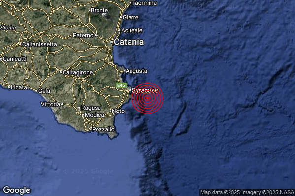 Terremoto 14:11:44 M2.1 epicentro “Costa Siracusana (Siracusa)” Terremoto 14:11:44 M2.1 epicentro “Costa Siracusana (Siracusa)”