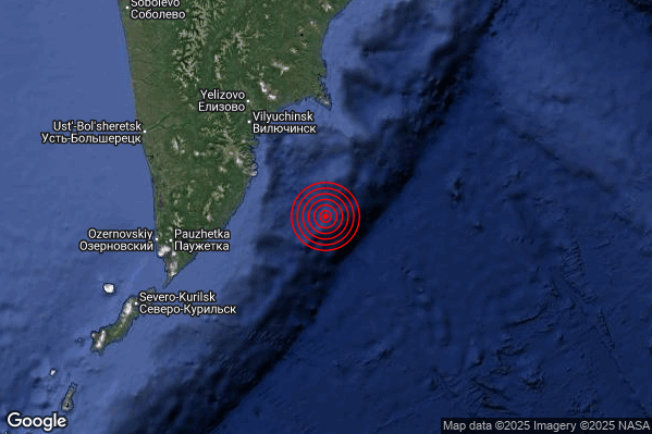 Terremoto 19:38:05 M5.7 epicentro “Off east coast of Kamchatka Peninsula Russia [Sea: Russia]”