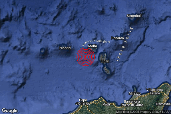 Terremoto 06:50:32 M2.1 epicentro “Isole Eolie (Messina)” Terremoto 06:50:32 M2.1 epicentro “Isole Eolie (Messina)”