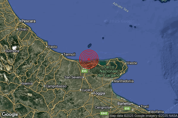 Terremoto 11:29:52 M2.1 epicentro “Costa Garganica (Foggia)” Terremoto 11:29:52 M2.1 epicentro “Costa Garganica (Foggia)”