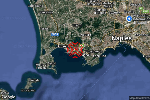 Terremoto 18:08:35 M2.2 epicentro “Campi Flegrei” Terremoto 18:08:35 M2.2 epicentro “Campi Flegrei”