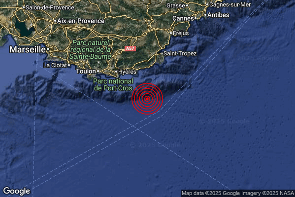 Terremoto 17:44:29 M2.0 epicentro “Costa Francese (FRANCIA)”