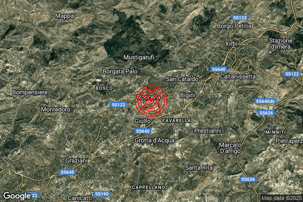 Terremoto 19:23:41 M2.1 epicentro “5 km SW San Cataldo (CL)” Terremoto 19:23:41 M2.1 epicentro “5 km SW San Cataldo (CL)”