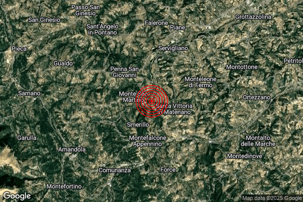 Terremoto 00:30:18 M2.2 epicentro “2 km E Monte San Martino (MC)” Terremoto 00:30:18 M2.2 epicentro “2 km E Monte San Martino (MC)”