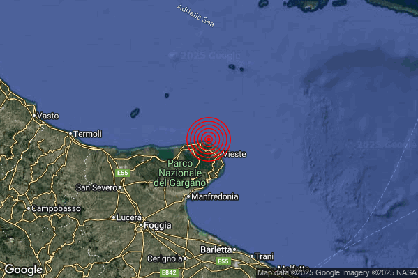 Terremoto 12:28:33 M2.4 epicentro “Costa Garganica (Foggia)” Terremoto 12:28:33 M2.4 epicentro “Costa Garganica (Foggia)”
