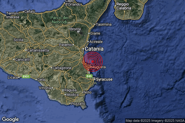 Terremoto 17:39:30 M2.1 epicentro “Costa Siracusana (Siracusa)” Terremoto 17:39:30 M2.1 epicentro “Costa Siracusana (Siracusa)”