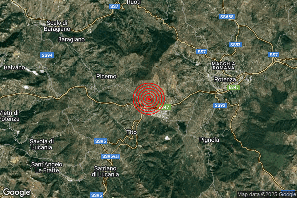 Terremoto 02:50:45 M2.7 epicentro “4 km NE Tito (PZ)” Terremoto 02:50:45 M2.7 epicentro “4 km NE Tito (PZ)”