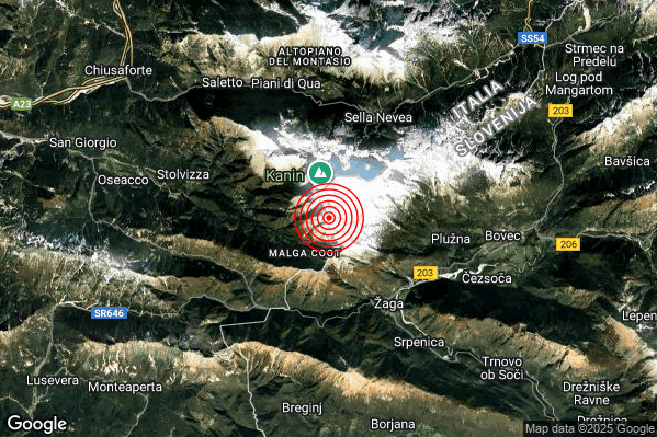 Terremoto 02:15:26 M2.6 epicentro “11 km E Resia (UD)” Terremoto 02:15:26 M2.6 epicentro “11 km E Resia (UD)”