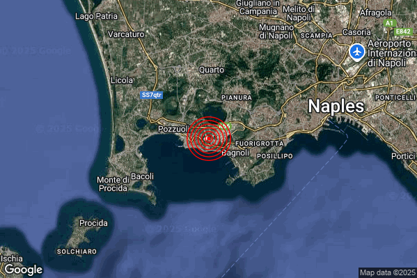 Terremoto 23:57:52 M2.2 epicentro “Campi Flegrei” Terremoto 23:57:52 M2.2 epicentro “Campi Flegrei”