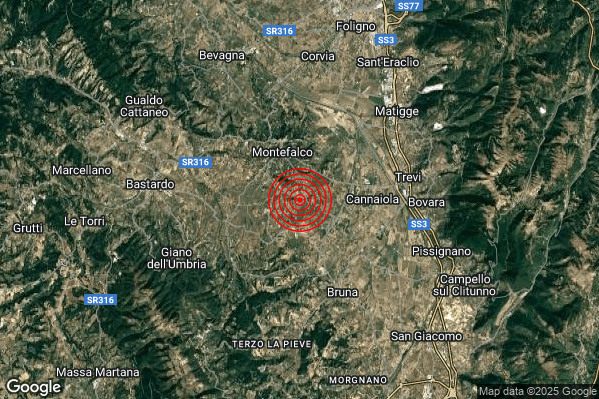Terremoto 14:11:57 M2.0 epicentro “4 km S Montefalco (PG)” Terremoto 14:11:57 M2.0 epicentro “4 km S Montefalco (PG)”
