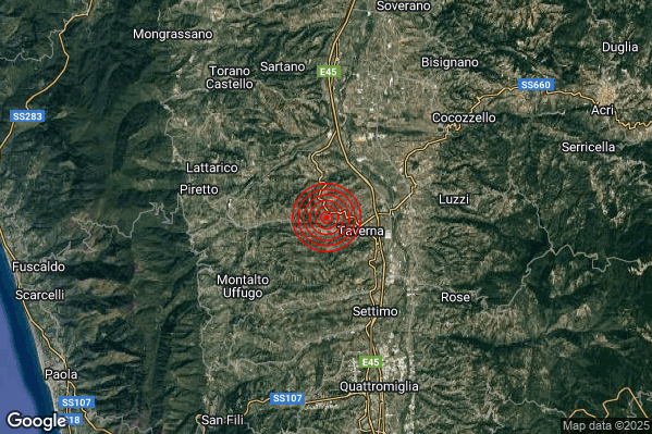 Terremoto 15:14:06 M2.5 epicentro “5 km NE Montalto Uffugo (CS)” Terremoto 15:14:06 M2.5 epicentro “5 km NE Montalto Uffugo (CS)”