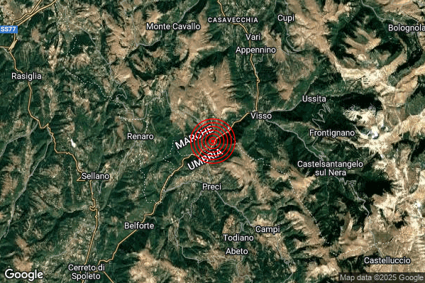 Terremoto 12:01:09 M2.1 epicentro “4 km N Preci (PG)” Terremoto 12:01:09 M2.1 epicentro “4 km N Preci (PG)”