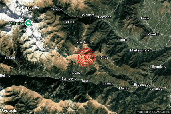 Terremoto 16:50:49 M2.0 epicentro “5 km NE Sampeyre (CN)” Terremoto 16:50:49 M2.0 epicentro “5 km NE Sampeyre (CN)”