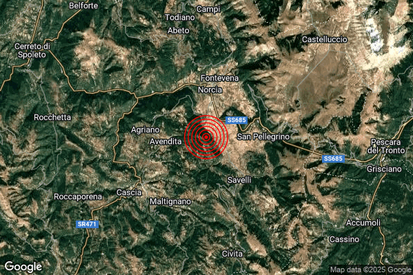 Terremoto 13:05:24 M2.0 epicentro “4 km S Norcia (PG)” Terremoto 13:05:24 M2.0 epicentro “4 km S Norcia (PG)”