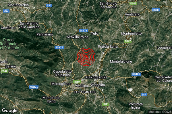 Terremoto 14:40:58 M3.6 epicentro “1 km E Grottolella (AV)” Terremoto 14:40:58 M3.6 epicentro “1 km E Grottolella (AV)”