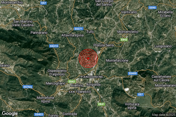 Terremoto 01:19:01 M2.1 epicentro “Montefredane (AV)” Terremoto 01:19:01 M2.1 epicentro “Montefredane (AV)”