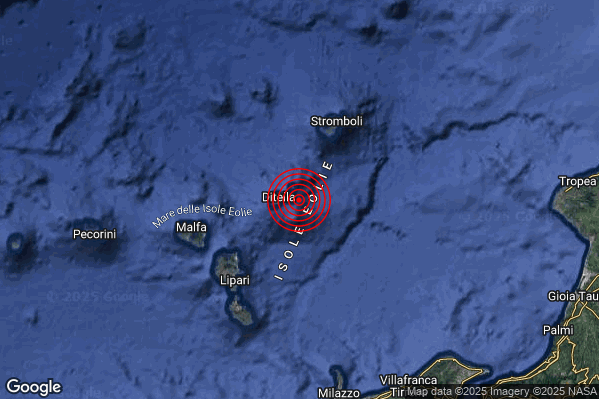 Terremoto 21:21:04 M2.9 epicentro “Isole Eolie (Messina)” Terremoto 21:21:04 M2.9 epicentro “Isole Eolie (Messina)”