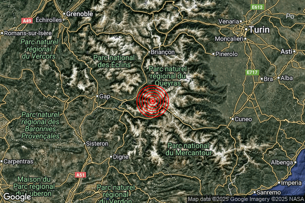 Terremoto 13:05:02 M2.3 epicentro “Confine Italia-Francia (FRANCIA)” Terremoto 13:05:02 M2.3 epicentro “Confine Italia-Francia (FRANCIA)”