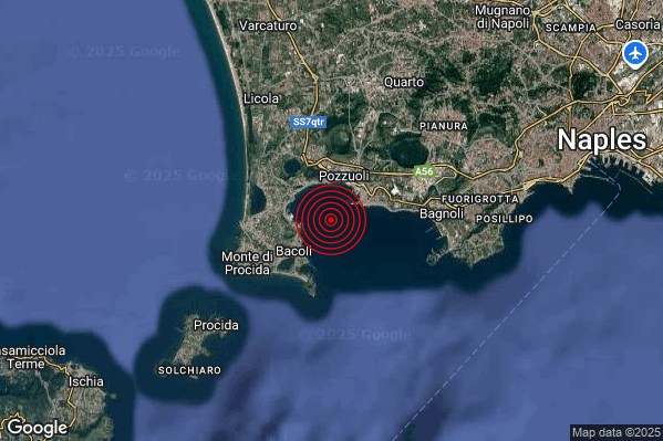 Terremoto 05:13:28 M2.0 epicentro “Campi Flegrei” Terremoto 05:13:28 M2.0 epicentro “Campi Flegrei”