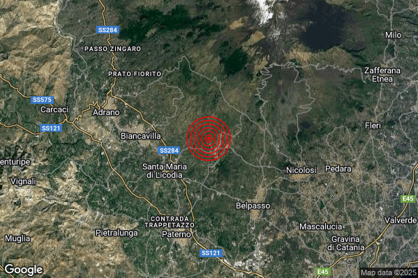 Terremoto 23:39:01 M2.8 epicentro “1 km NW Ragalna (CT)” Terremoto 23:39:01 M2.8 epicentro “1 km NW Ragalna (CT)”