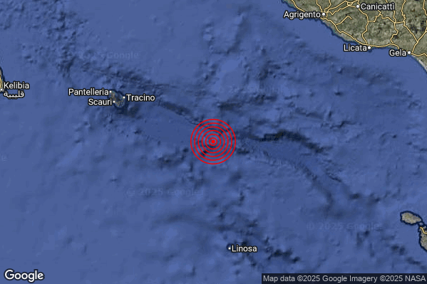 Terremoto 00:35:33 M2.8 epicentro “Canale di Sicilia meridionale (MARE)” Terremoto 00:35:33 M2.8 epicentro “Canale di Sicilia meridionale (MARE)”