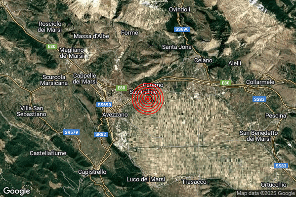 Terremoto 04:08:32 M2.2 epicentro “4 km E Avezzano (AQ)” Terremoto 04:08:32 M2.2 epicentro “4 km E Avezzano (AQ)”
