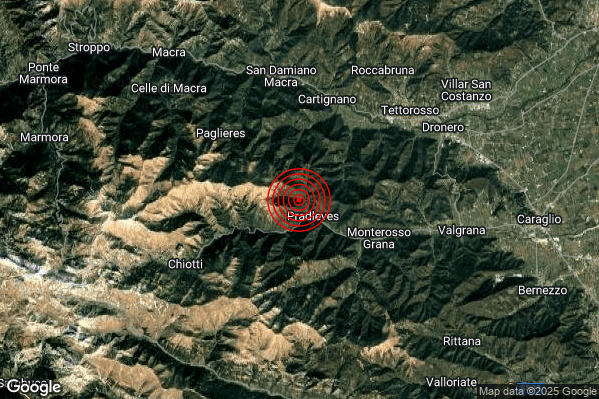 Terremoto 11:56:27 M2.2 epicentro “1 km NW Pradleves (CN)” Terremoto 11:56:27 M2.2 epicentro “1 km NW Pradleves (CN)”