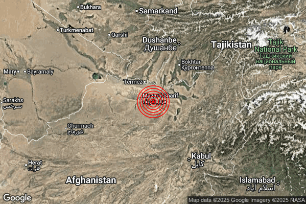 Estremo Terremoto M6.4 epicentro Afghanistan [Land] alle 21:29:02 (20:29:02 UTC)