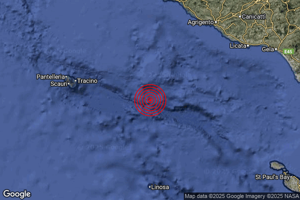 Terremoto 23:07:59 M2.7 epicentro “Canale di Sicilia meridionale (MARE)”