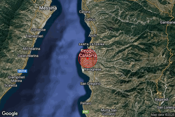 Terremoto 22:14:30 M2.0 epicentro “1 km S Reggio di Calabria (RC)”