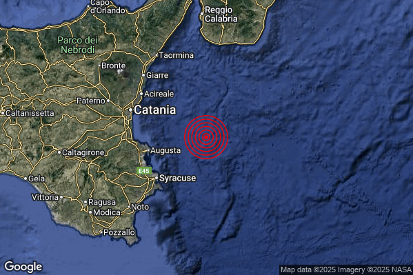 Terremoto 23:01:45 M2.4 epicentro “Mar Ionio Meridionale (MARE)”