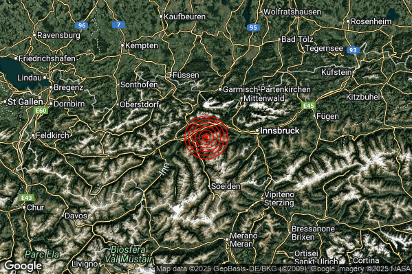 Terremoto 16:57:01 M2.1 epicentro “Confine Austria-Germania (AUSTRIA GERMANIA)”