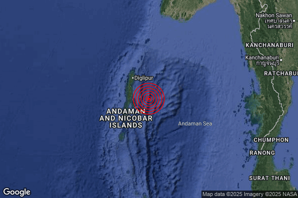Severo Terremoto M5.5 epicentro India [Sea] alle 07:38:31 (06:38:31 UTC)