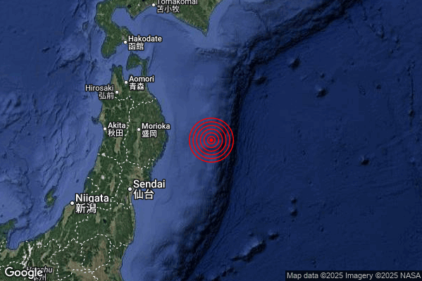 Terremoto 09:03:39 M6.7 epicentro “Off east coast of Honshu Japan [Sea: Japan]”