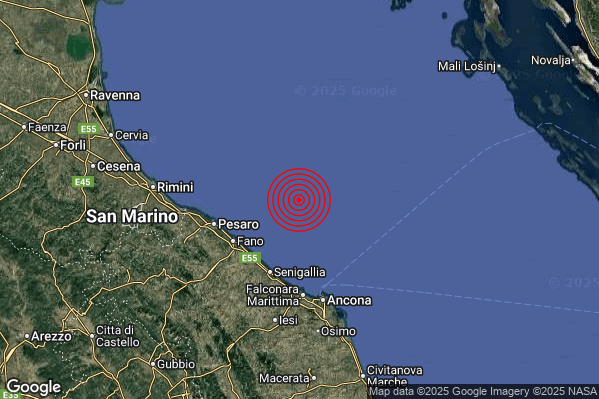 Terremoto 03:31:57 M2.0 epicentro “Costa Marchigiana Pesarese (Pesaro-Urbino)”
