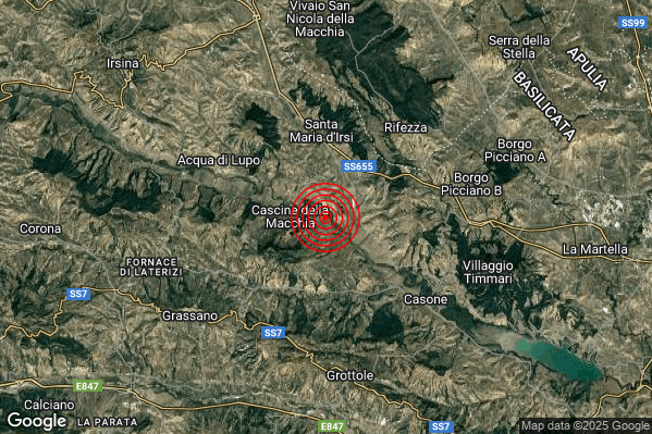 Terremoto 10:29:44 M2.1 epicentro “8 km N Grottole (MT)” Terremoto 10:29:44 M2.1 epicentro “8 km N Grottole (MT)”