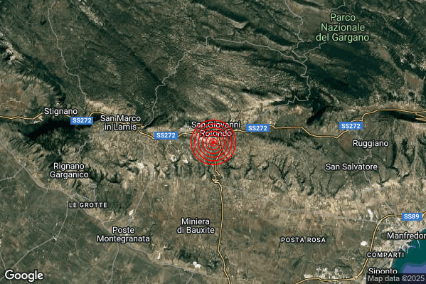 Terremoto 11:56:03 M2.3 epicentro “1 km S San Giovanni Rotondo (FG)” Terremoto 11:56:03 M2.3 epicentro “1 km S San Giovanni Rotondo (FG)”