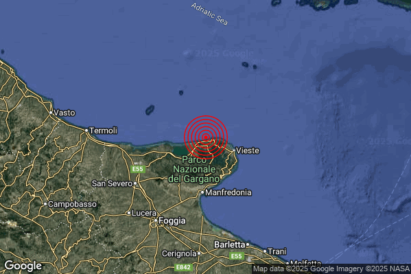 Terremoto 06:29:23 M2.9 epicentro “Costa Garganica (Foggia)”