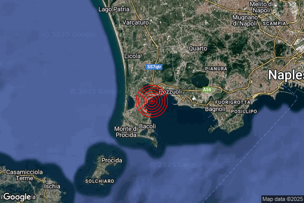 Terremoto 12:54:55 M2.4 epicentro “Campi Flegrei”
