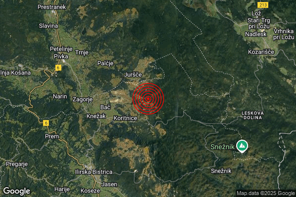Terremoto 15:07:16 M2.6 epicentro “Slovenia (SLOVENIA)”