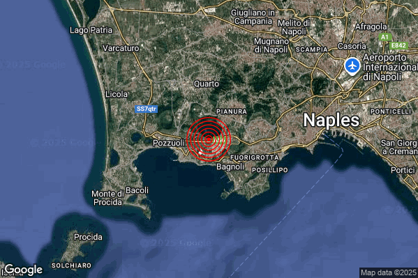 Terremoto 19:21:22 M2.5 epicentro “Campi Flegrei”