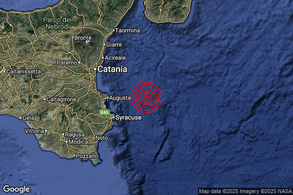 Terremoto 12:16:25 M2.3 epicentro “Costa Siracusana (Siracusa)”