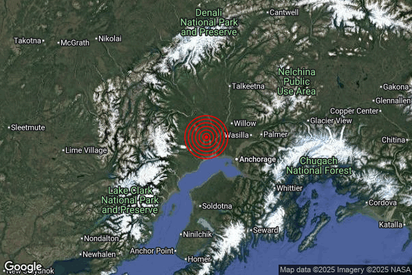Violento Terremoto M5.9 epicentro Southern Alaska United States [Land: United States] alle 18:11:27 (17:11:27 UTC)