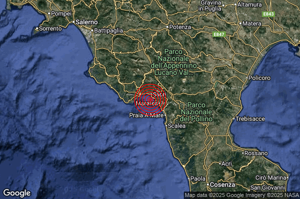 Terremoto 02:41:06 M2.2 epicentro “Golfo di Policastro (Salerno Potenza)”