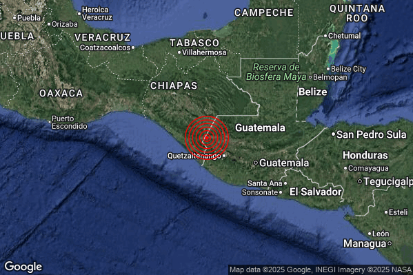 Violento Terremoto M5.8 epicentro Guatemala [Land] alle 21:06:09 (20:06:09 UTC)