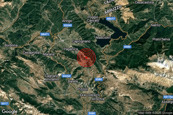 Terremoto 16:16:31 M2.1 epicentro “3 km S Capitignano (AQ)”