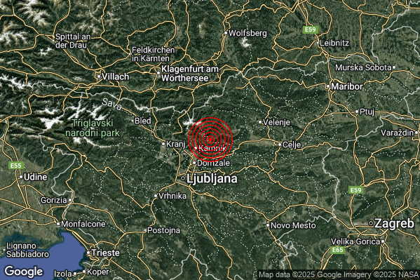Terremoto 11:19:17 M2.1 epicentro “Confine Austri-Slovenia (AUSTRIA SLOVENIA)”