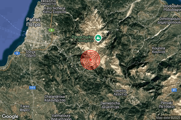 Terremoto 21:48:14 M4.9 epicentro “Greece”