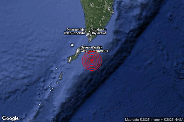 Violento Terremoto M5.7 epicentro Kuril Islands Russia [Sea: Russia] alle 17:34:07 (16:34:07 UTC)